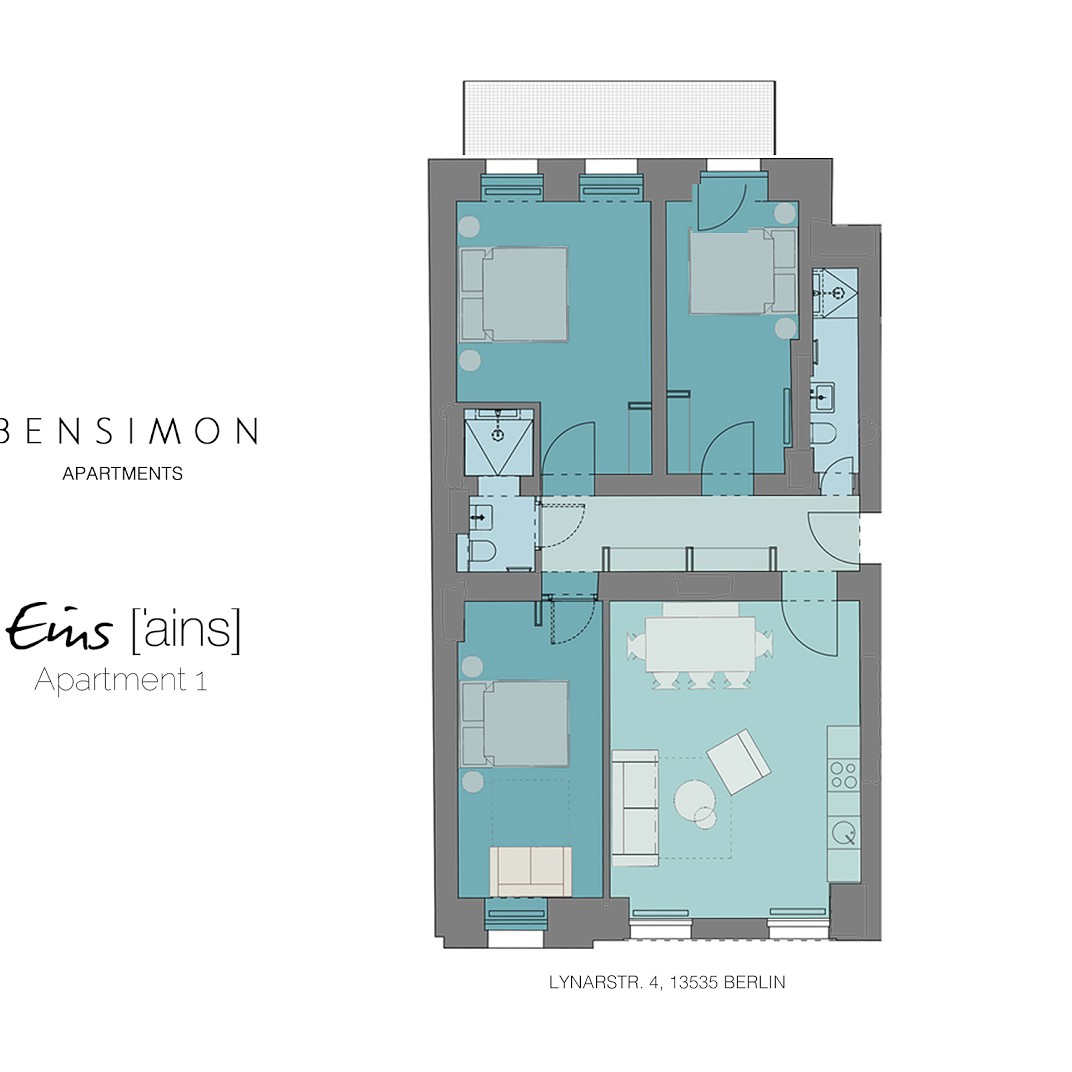 Apartment mit drei Schlafzimmern