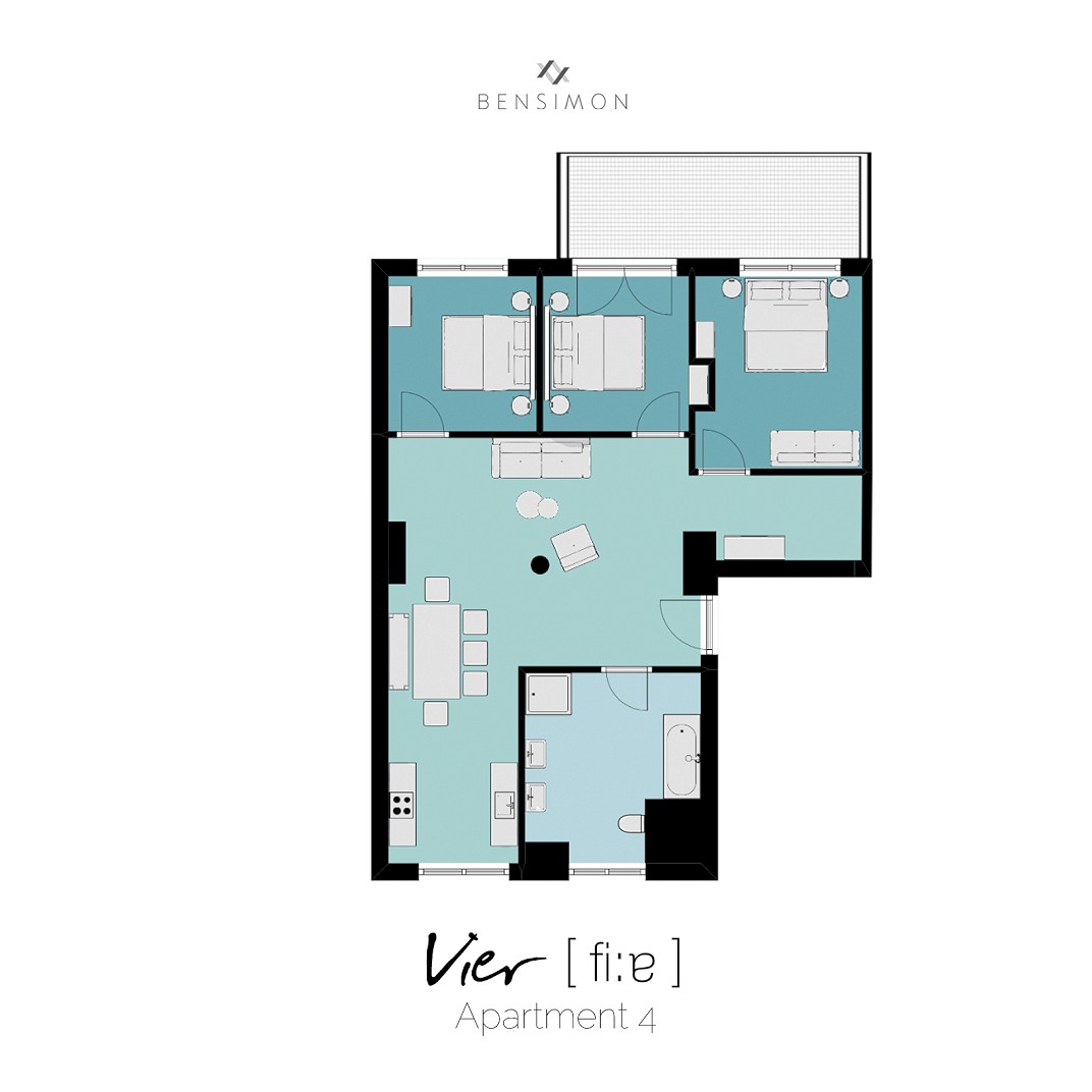 Apartment mit drei Schlafzimmern
