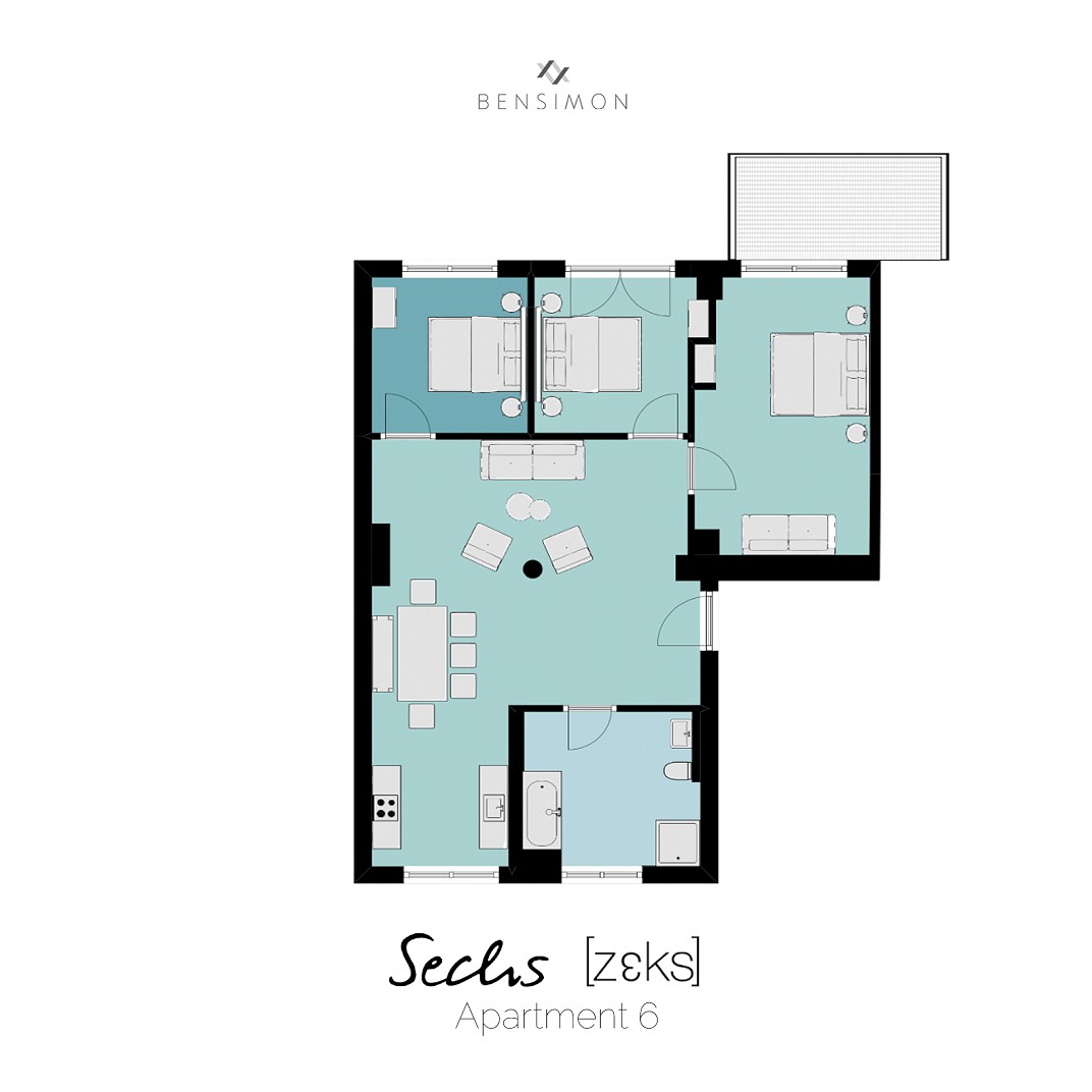 Pentouse mit drei Schlafzimmern